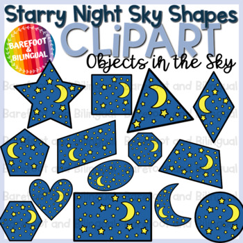 Preview of Objects in the Sky Clipart - Night Shapes Clipart