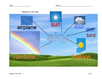 Preview of Objects in the Sky - Illustrated Graphic Organizer