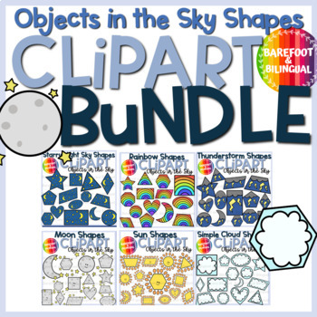 Preview of Objects in the Sky Shapes Clipart Bundle