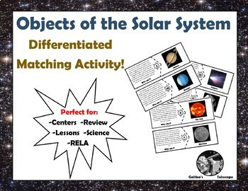 Preview of Objects of the Solar System "Who am I?" Matching Activity! Perfect for Centers!