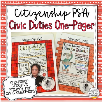 Preview of Obligations of U.S. Citizenship PSA | Civic Duties Creative Project for Civics