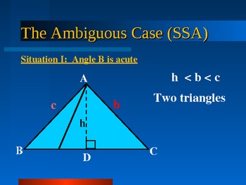 Preview of Oblique Triangle : The Ambiguous case (SSA)