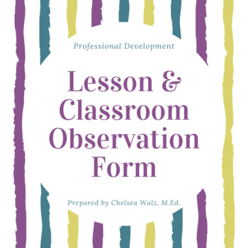 Preview of Lesson & Classroom Observation Form