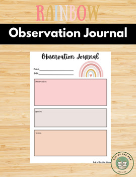 Preview of Observation Journal: Student Observation Recording for Teachers: Rainbow Themed