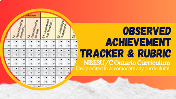 Preview of Observation Tracker - NBE3U/3C Curriculum