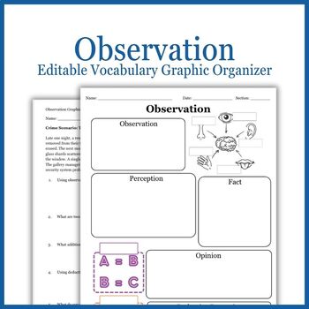Preview of Observation Vocabulary Graphic Organizer | Forensic Science