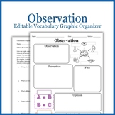 Observation Vocabulary Graphic Organizer | Forensic Science