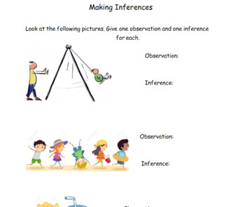 Observation and Inference Science Lesson -- PP, Notes, Activities