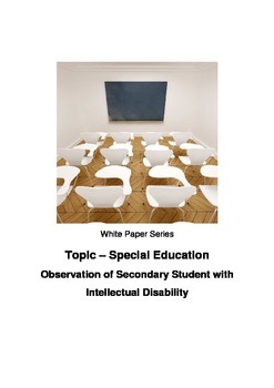 Preview of Observation of Secondary Student with Intellectual Disability