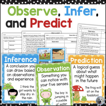 Preview of Making Observations & Inferences 3rd 4th Grade Observation vs Inference