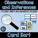 Observations and Inferences Card Sort