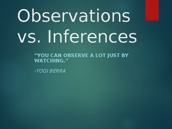 Preview of Observations vs. Inferences PPT