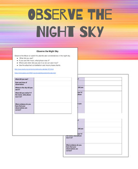 Preview of Observe the Night Sky