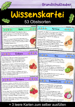 Preview of Obst Wissenskartei - 53 Obstsorten (German)