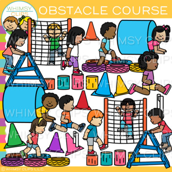 Preview of Kids In Action Obstacle Course Clip Art