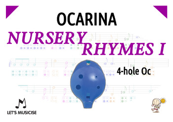 Preview of Ocarina Nursery Rhymes 1  (w. Diagrams/Tablatures) for the 4-hole British Oc