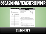 Occasional/Supply Teacher Binder Checklist (Digital & Editable)