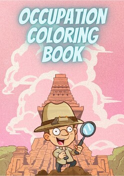 Preview of Occupations and vocabulary coloring book
