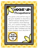 FREEBIE-- Heads Up for Categories: OCCUPATIONS