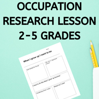 Preview of Occupation Job Career research lesson plan