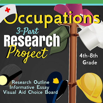Preview of Occupation Research Project (Research Outline, Essay, Choice Board), Grades 4-8