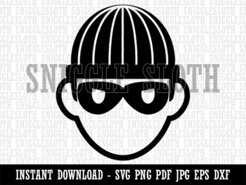 Preview of Occupation Thief Burglar Criminal Icon Clipart Digital Download SVG EPS PNG PDF