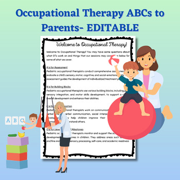 Preview of Occupational Therapy ABCs Education Welcome Letter- EDITABLE