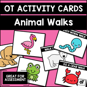 Preview of Occupational Therapy Activity Cards-ANIMAL WALK Task Cards & Games|Motor Sensory