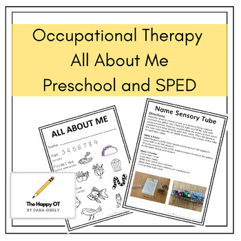 Preview of Occupational Therapy All About Me Preschool SPED Activity Lesson Worksheets