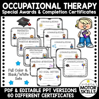 Preview of Occupational Therapy - Awards & Certificates - Grad - Write on PDF, Type in PPT