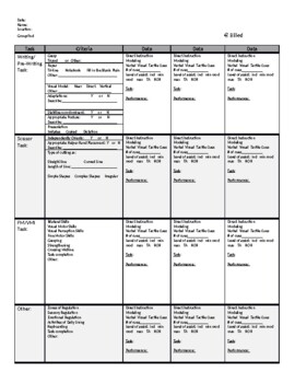 Preview of Occupational Therapy Data Sheet