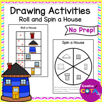 Preview of Occupational Therapy Fine Motor Math Dice Activity Roll a House Drawing & Craft