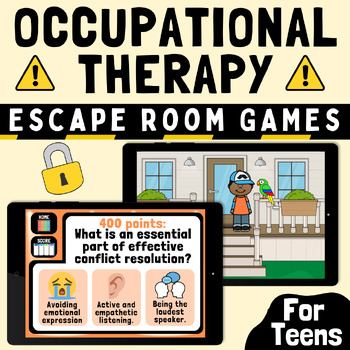 Preview of Occupational Therapy ESCAPE ROOM Games Bundle for Teens with Autism