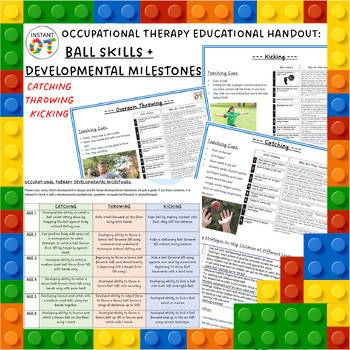Preview of Occupational Therapy Educational Handout - BALL SKILLS