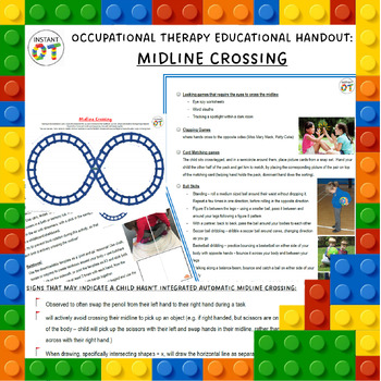 Preview of Occupational Therapy Educational Handout - MIDLINE CROSSING