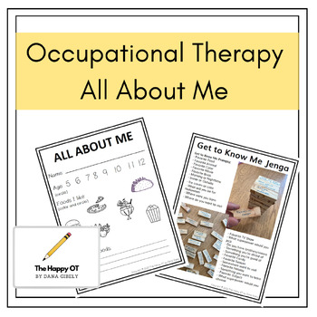 Preview of Occupational Therapy Elementary All About Me Lesson Activities Worksheets