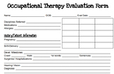 Occupational Therapy Evaluation Form