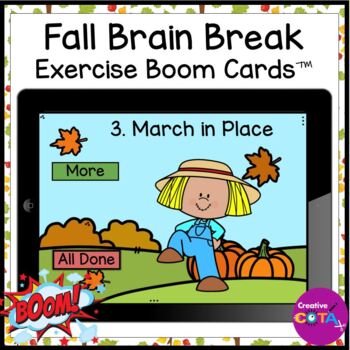 Preview of Occupational Therapy Fall Gross Motor Brain Break Digital Activity Boom Cards™