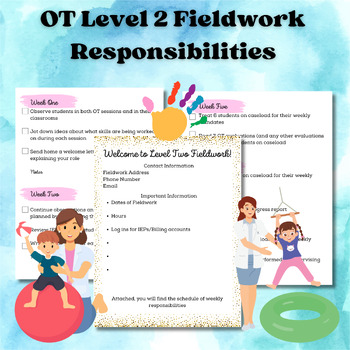 Preview of Occupational Therapy Fieldwork Level 2 Weekly Responsibilities - Editable