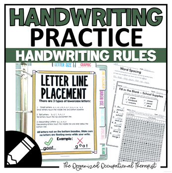 Preview of Occupational Therapy Handwriting Rules Intervention
