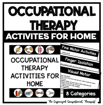 Preview of Occupational Therapy Home Exercise Program Activities - Editable PDF