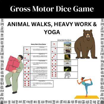 Preview of Occupational Therapy-OT Dice Game-Gross Motor-Heavy Work-Animal Walks- Yoga