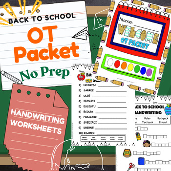 Preview of Occupational Therapy (OT) Handwriting Back to School Packet
