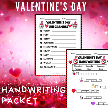 Preview of Occupational Therapy (OT) Handwriting Valentine's Day Packet