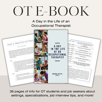 Preview of Occupational Therapy OT Students E-Book | Mock Daily Schedule| Productivity