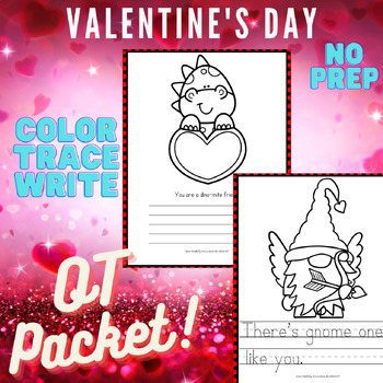 Preview of Occupational Therapy (OT) Valentine's Day Color, Trace, and Handwriting Bundle