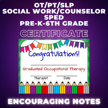 Preview of Therapy, Social Work, Counseling, and Teacher Certificates and Encouraging Cards