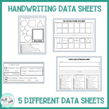 Preview of Occupational Therapy Pre-Writing and Handwriting Bundle Data Sheets & Lesson 1