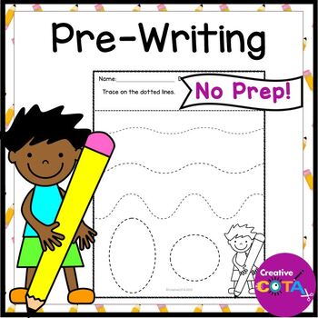 Preview of Occupational Therapy Preschool Pre writing Strokes and Tracing Worksheets