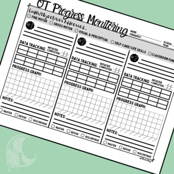 Preview of Occupational Therapy Progress Monitoring Tool - OT Data Collection Graphing Log